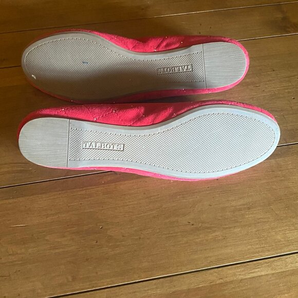 Talbots 8.5 Penelope Quilted Ballet Flats - Red Studded Suede - Picture 9 of 13